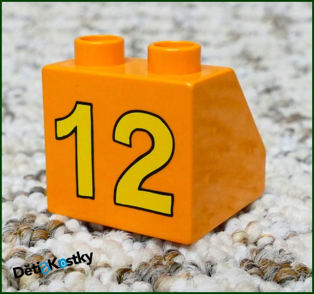 Lego® Duplo® Kostka 2x2 Oranžová Zkosená - Číslo 12