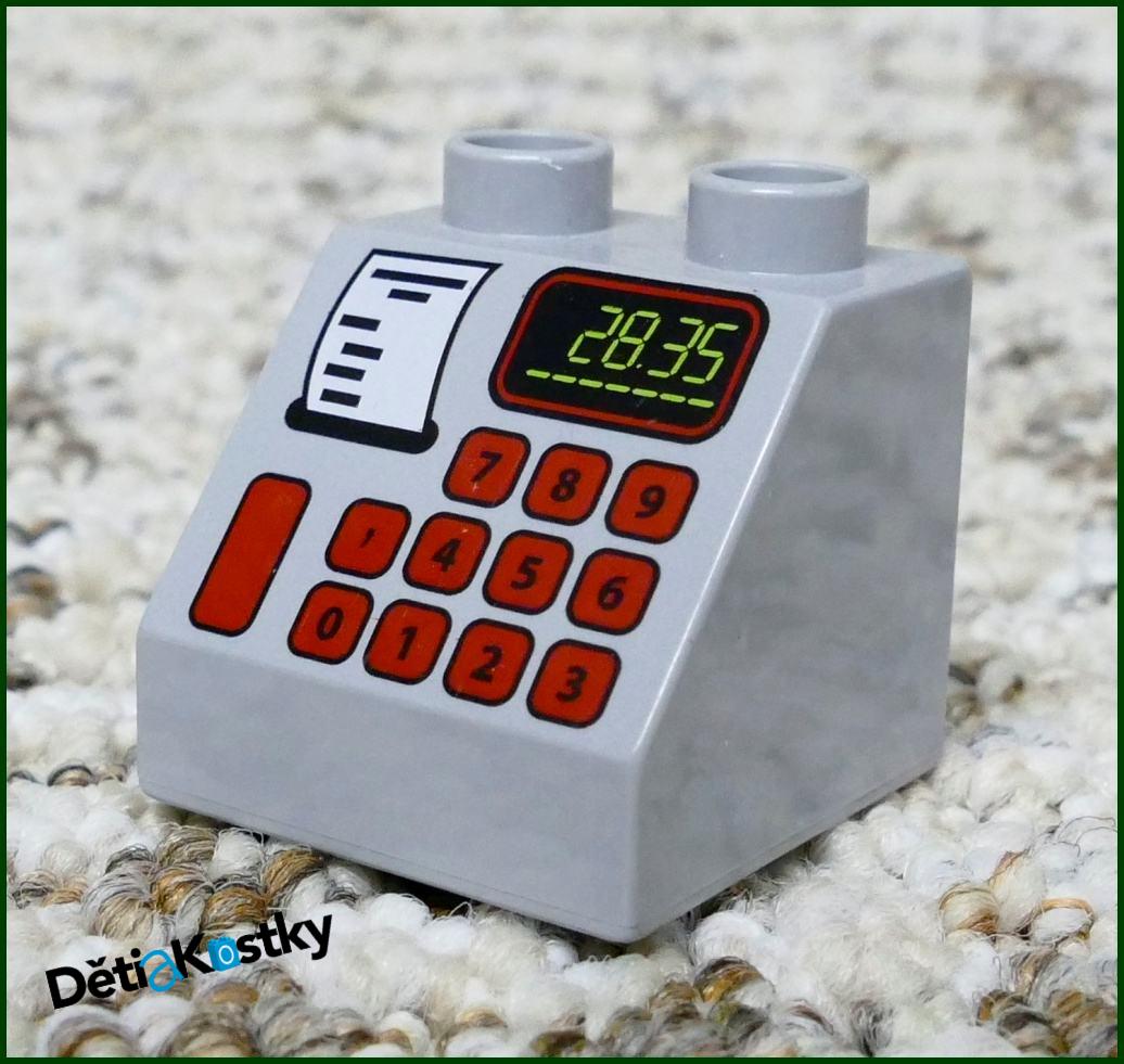 Lego® Duplo® Kostka 2x2 Šedá Zkosená - Pokladna II