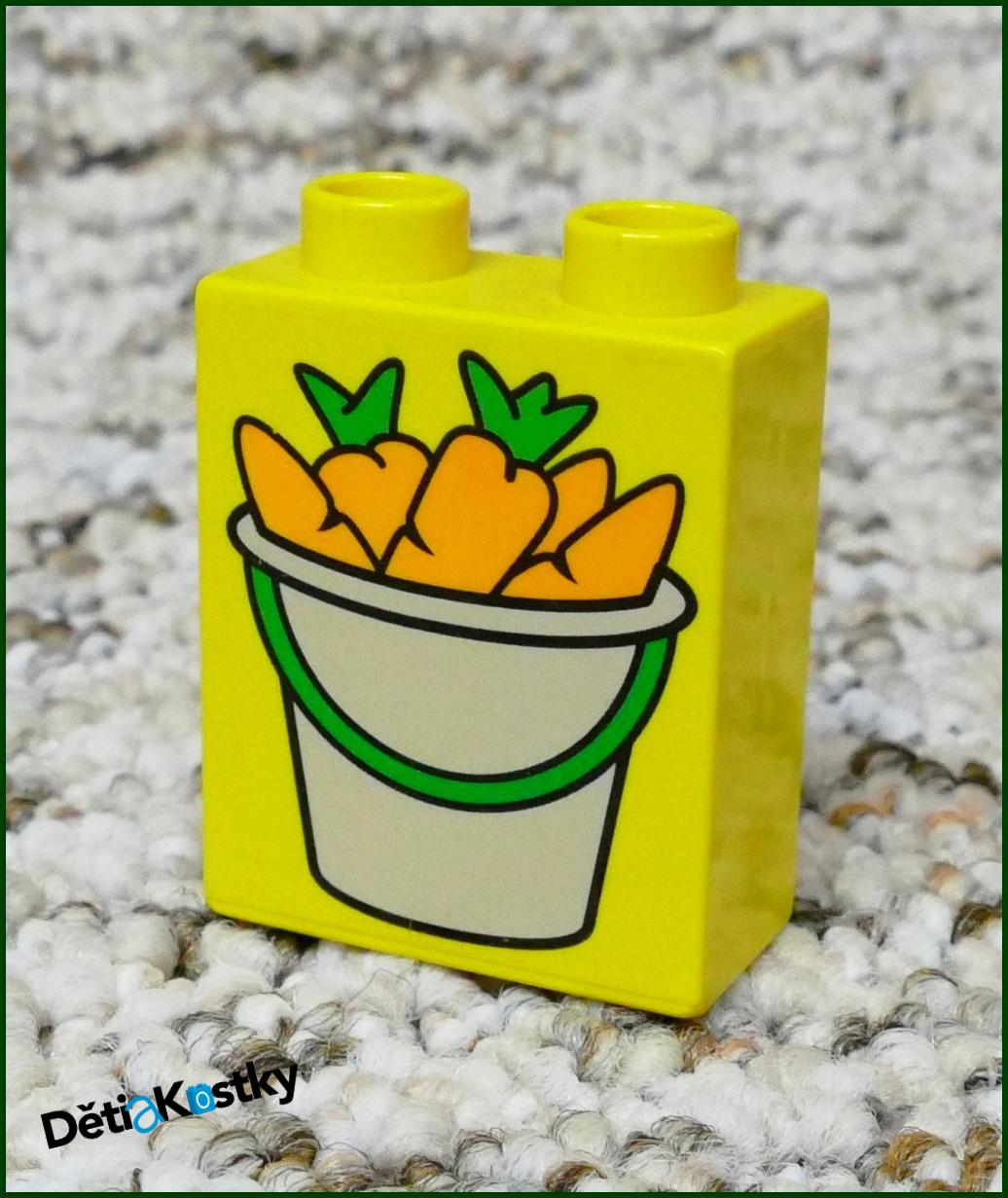 Lego® Duplo® Kostka 1x2x2 Žlutá - Kbelík s Mrkví