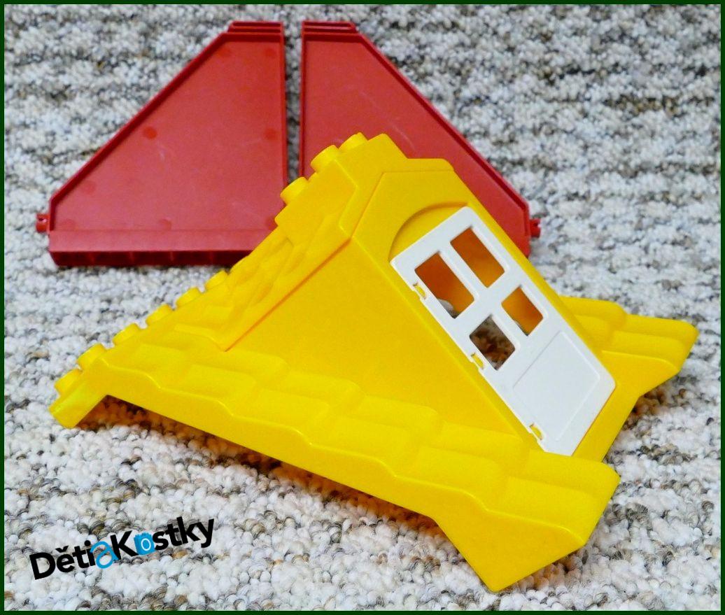 Lego® Duplo® Domeček - Žlutá Střecha, Červené Bočnice, Bílé Dveře