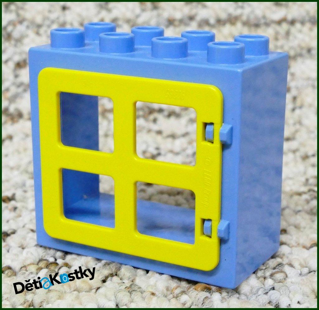 Lego® Duplo® Kostka s Oknem Světle Modrá - Žlutá Okenice