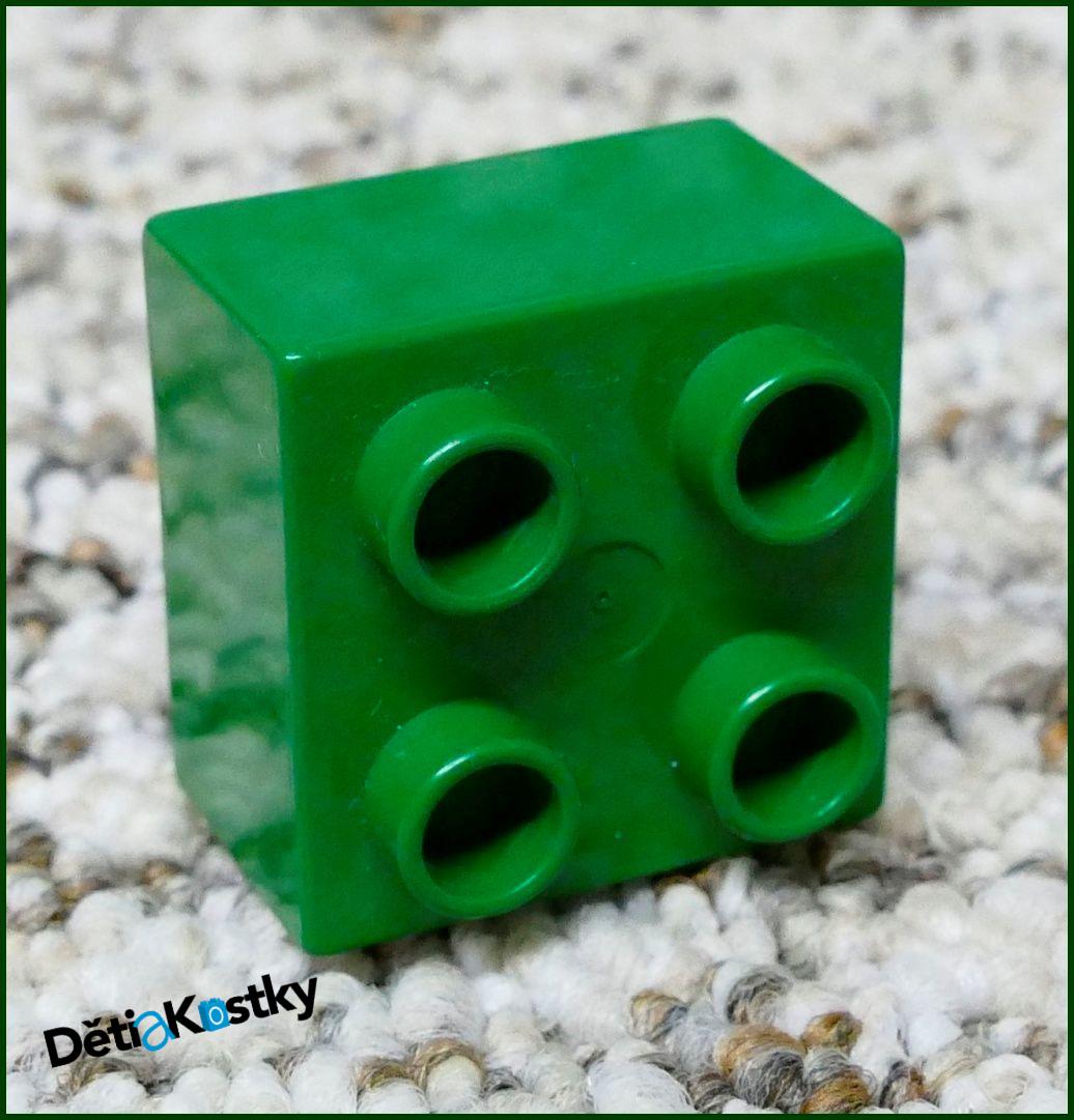 Lego® Duplo® Kostka 2x2 Tmavě Zelená - Top Stav