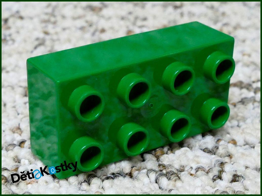 Lego® Duplo® Kostka 2x4 Tmavě Zelená - Top Stav