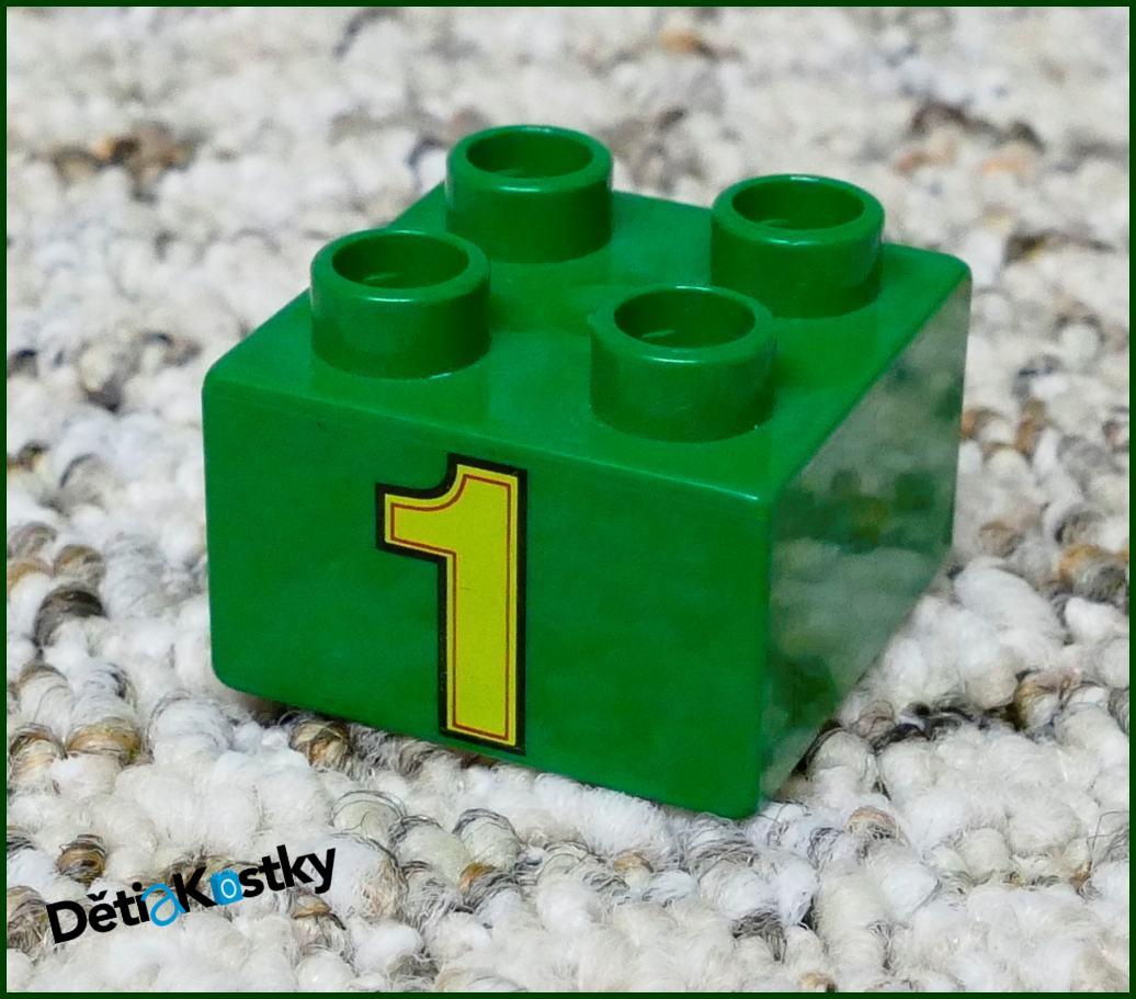 Lego® Duplo® Kostka 2x2 Zelená - Žlutá Jednička