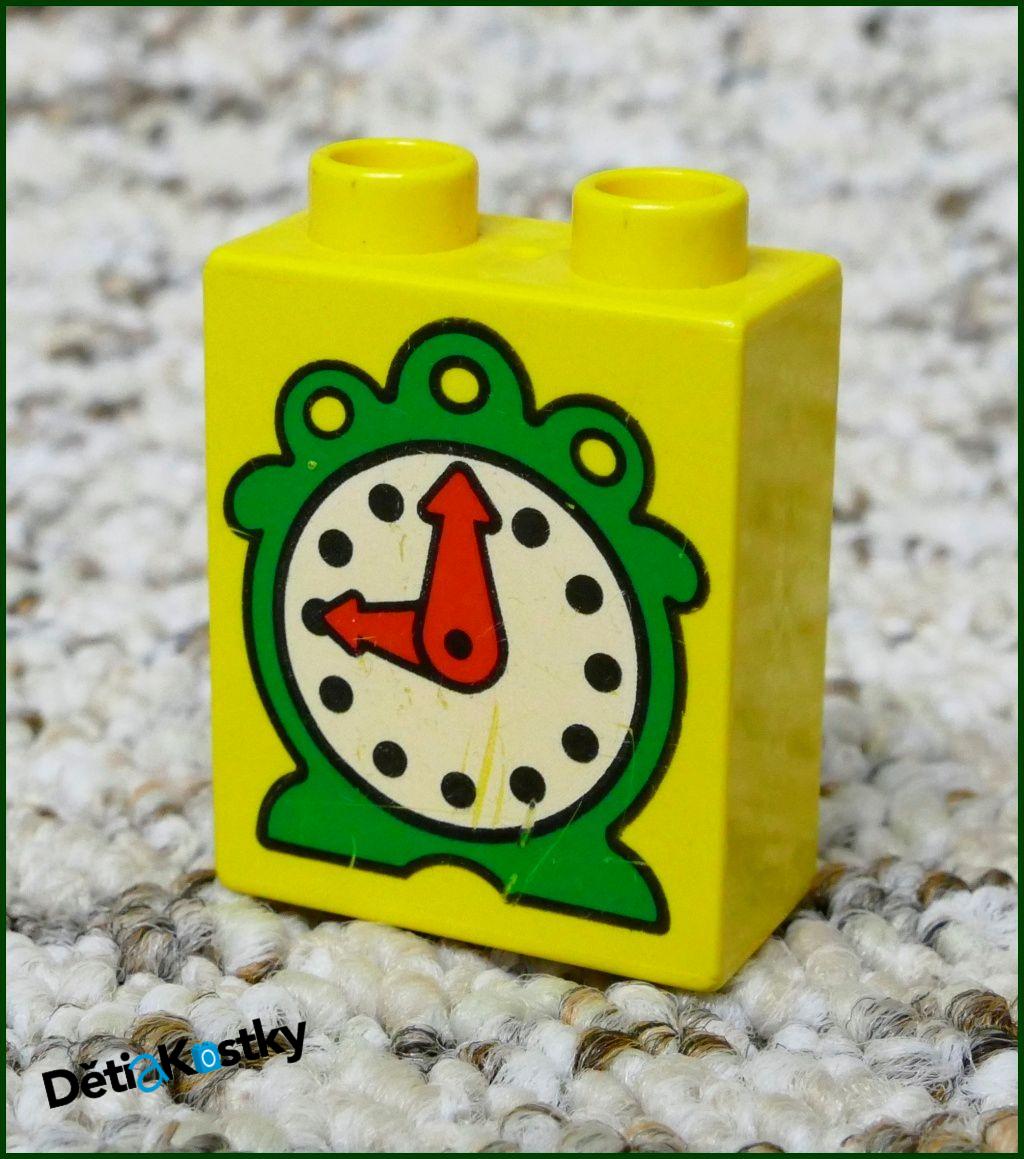 Lego® Duplo® Kostka 1x2x2 Žlutá - Hodiny/Budík