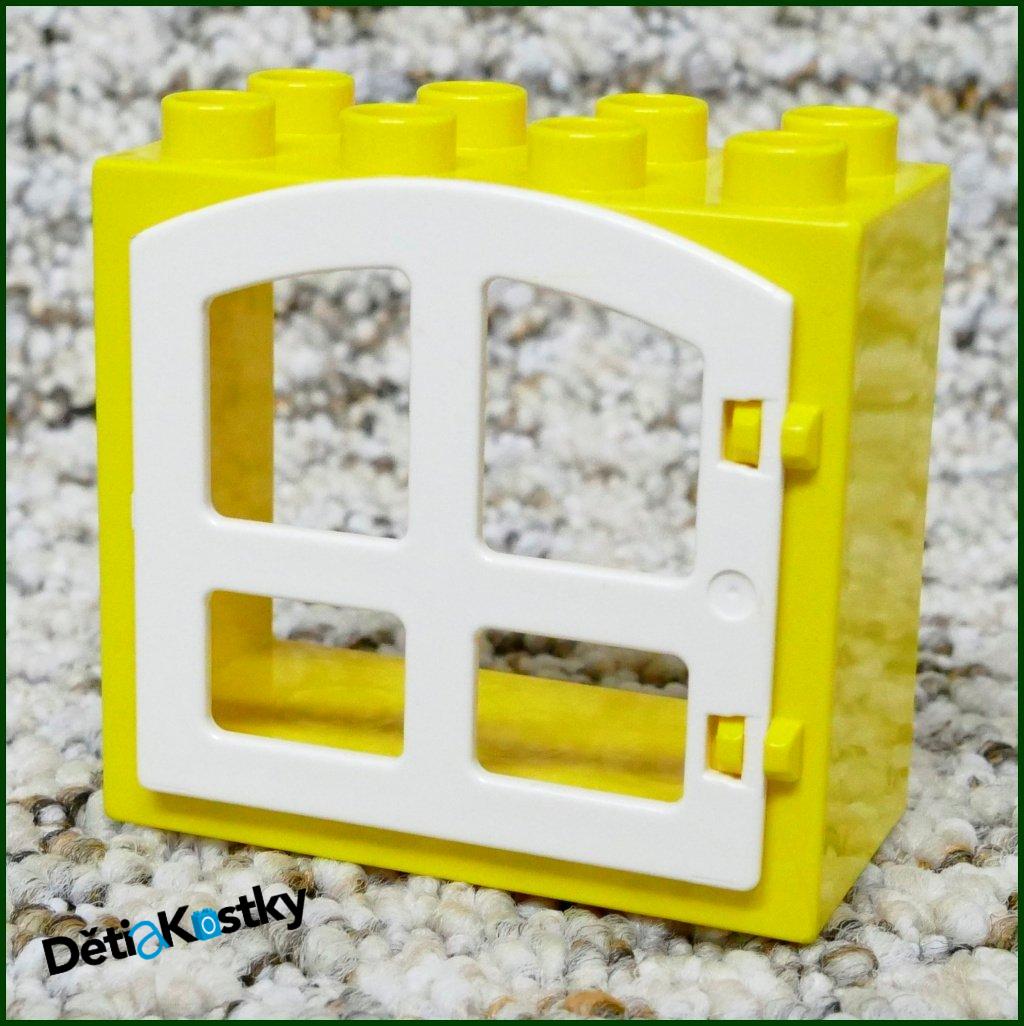 Lego® Duplo® Kostka s Oknem Žlutá - Bílá Oblá Okenice Vyšší