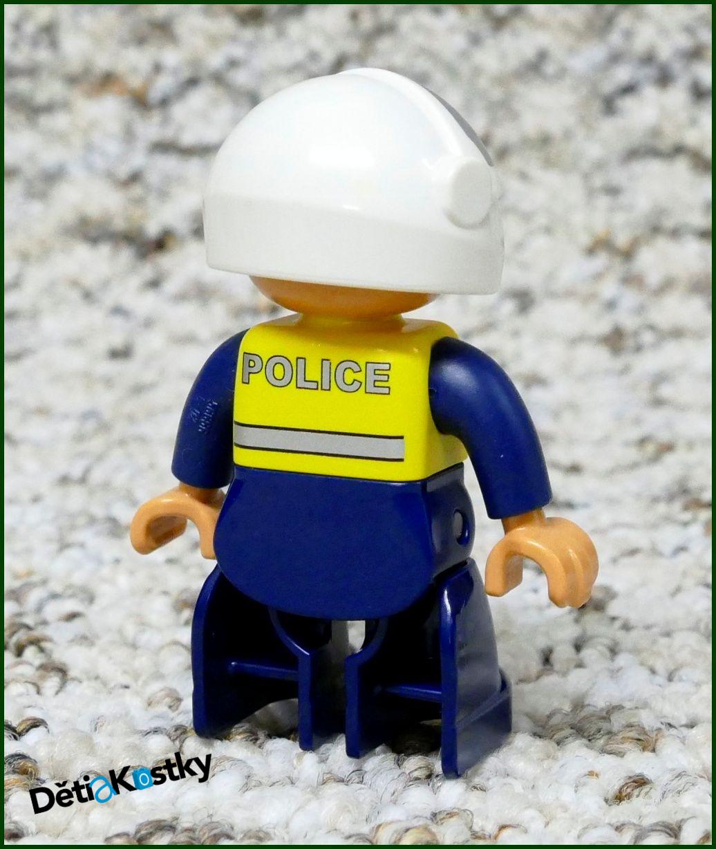 Lego® Duplo® Figurka Policajt Motorkář se Stříbrnou Přilbou