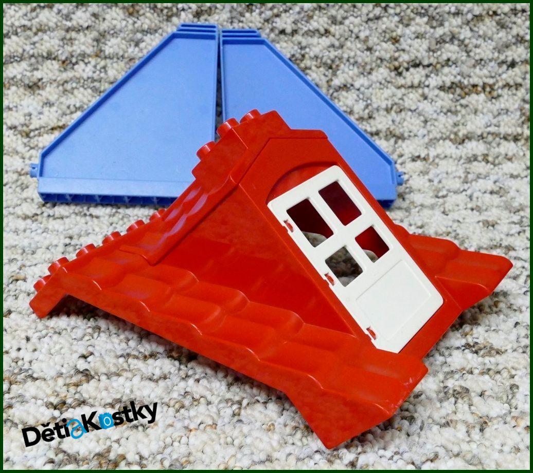 Lego® Duplo® Domeček - Červená Střecha, Modré Bočnice, Bílé Dveře