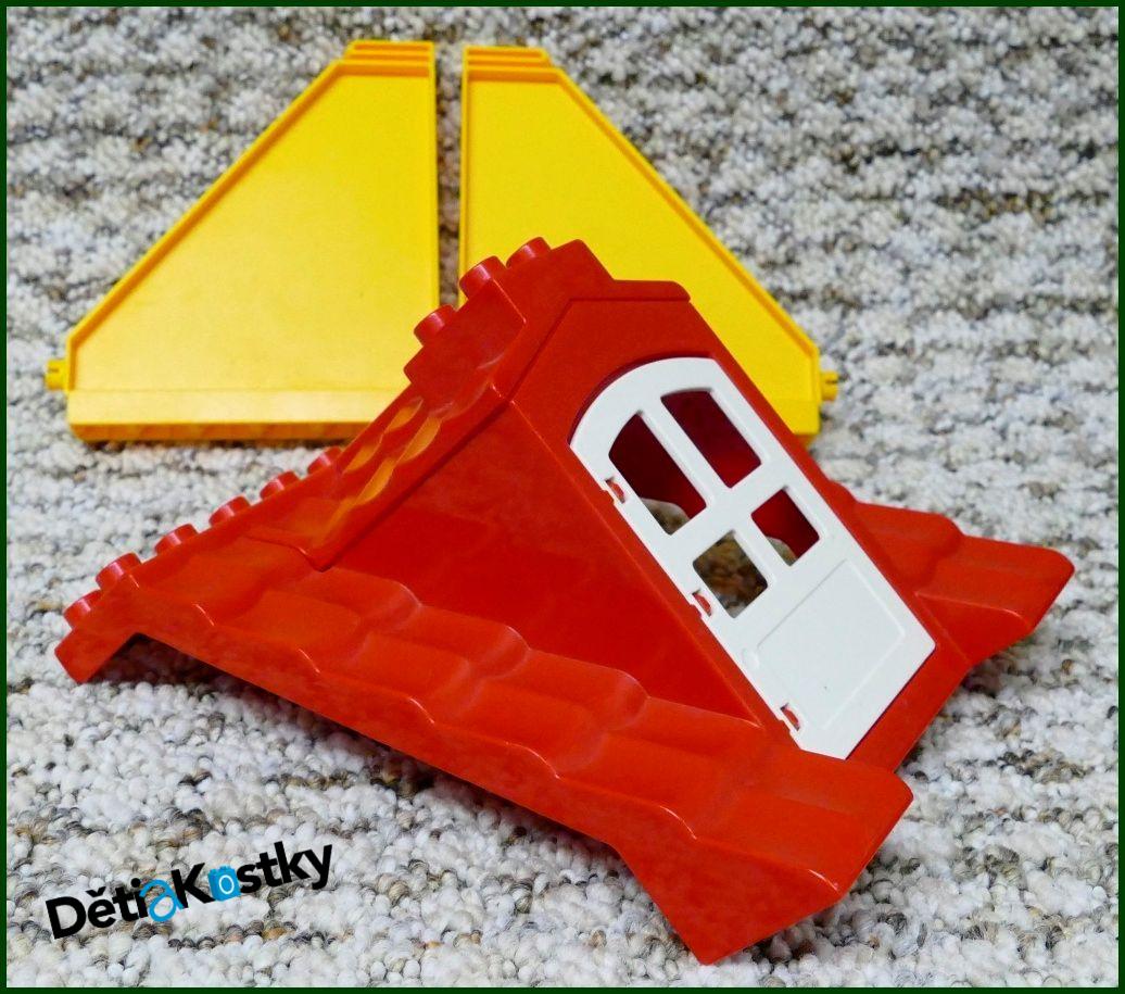 Lego® Duplo® Domeček - Červená Střecha, Žluté Bočnice, Bílé Dveře