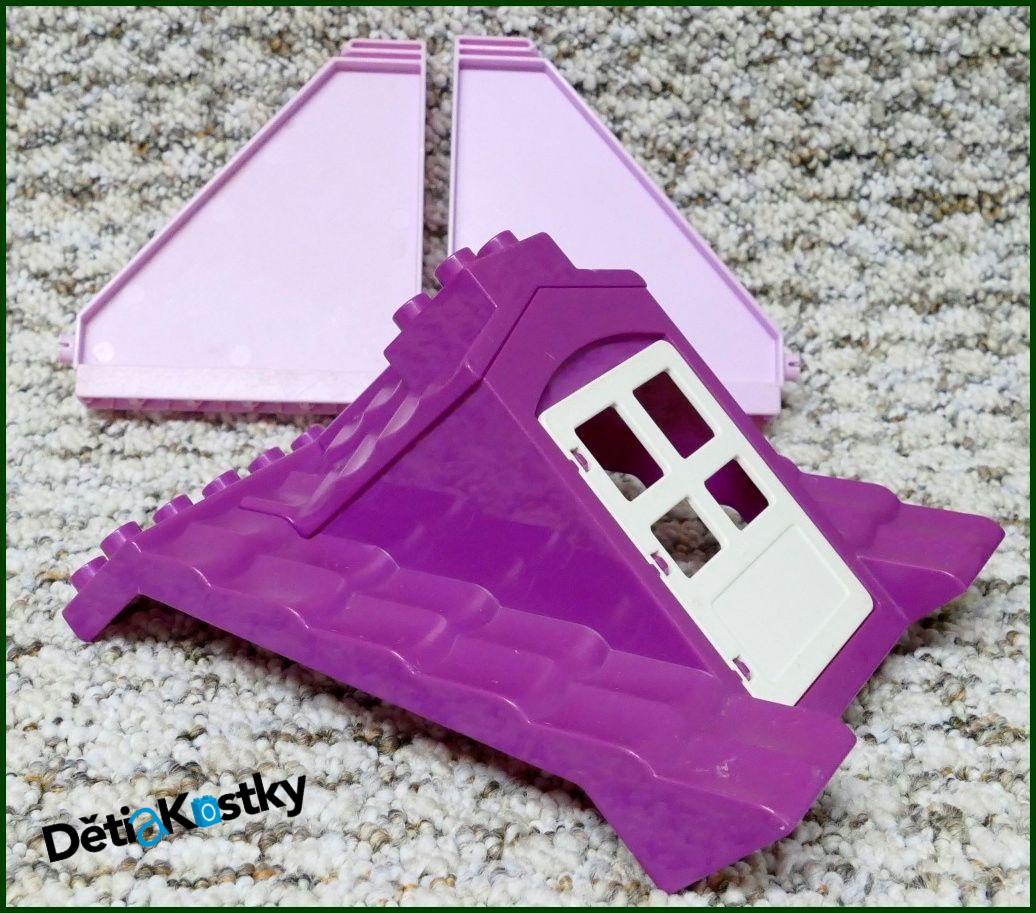 Lego® Duplo® Domeček - Fialová Střecha, Růžové Bočnice, Bílé Dveře