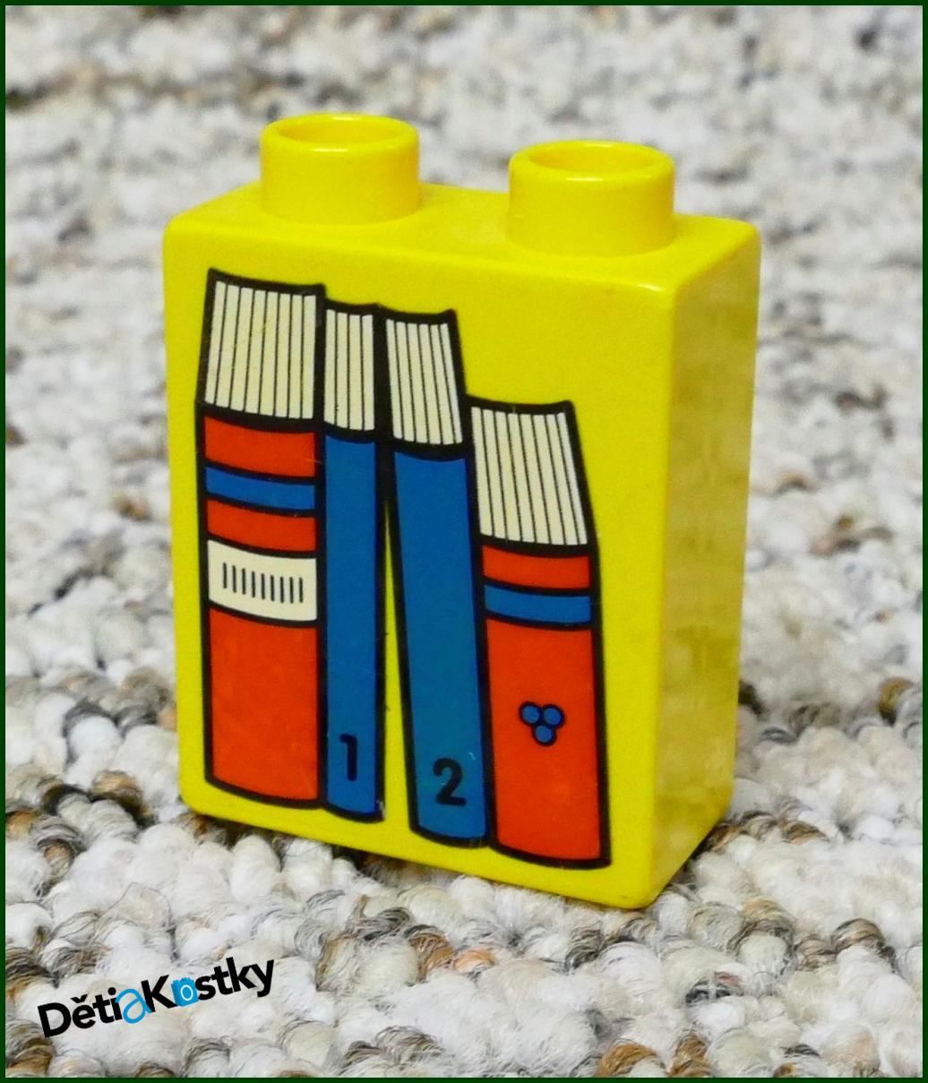 Lego® Duplo® Kostka 1x2x2 Žlutá - Knihy (Červené, Modré)