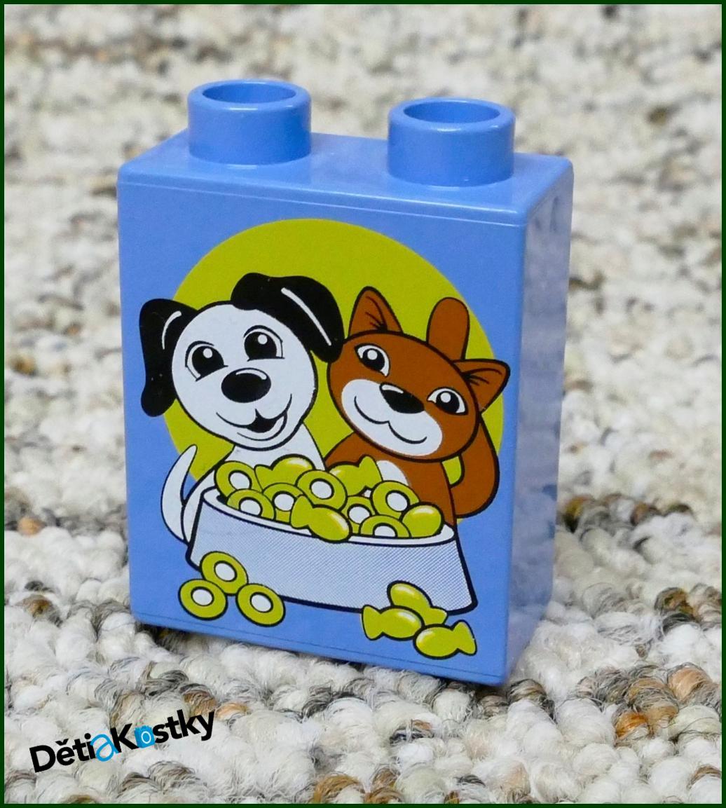 Lego® Duplo® Kostka 1x2x2 Světle Modrá - Pejsek a Kočička