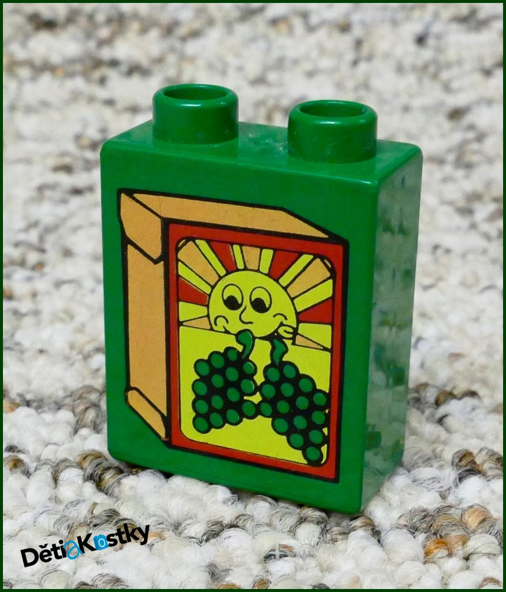 Lego® Duplo® Kostka 1x2x2 Tmavě Zelená - Hrozny a Sluníčko