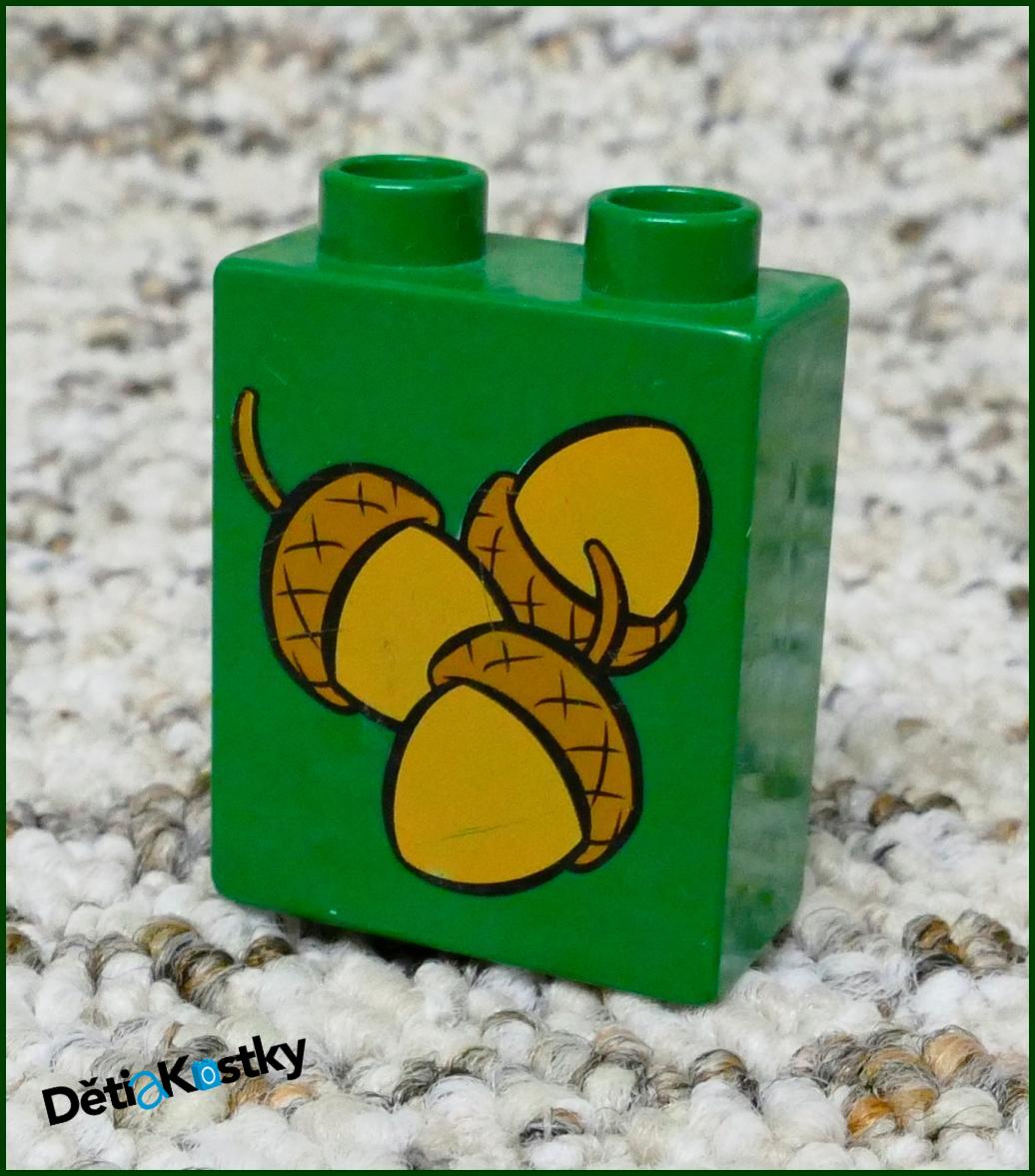 Lego® Duplo® Kostka 1x2x2 Tmavě Zelená - Žaludy