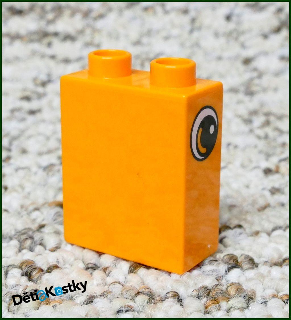 Lego® Duplo® Kostka 1x2x2 Oranžová - Oči na Obou Stranách