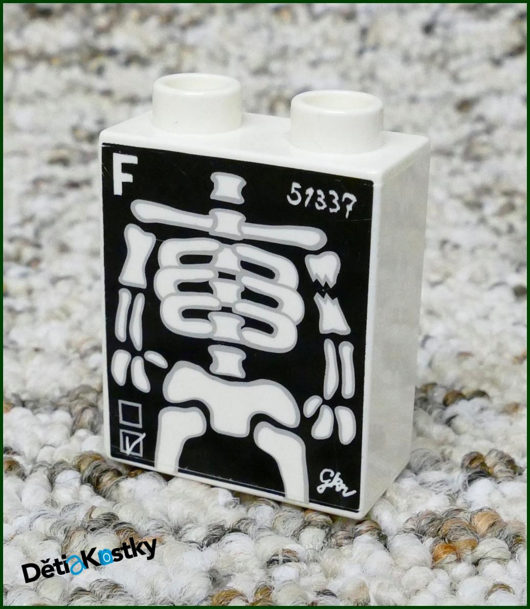 Lego® Duplo® Kostka 1x2x2 Bílá - Rentgen Kostra