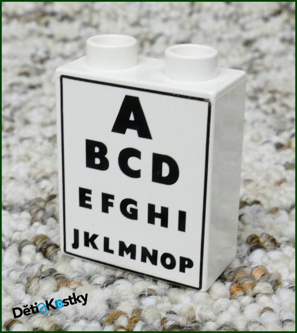 Lego® Duplo® Kostka 1x2x2 Bílá - Písmenka