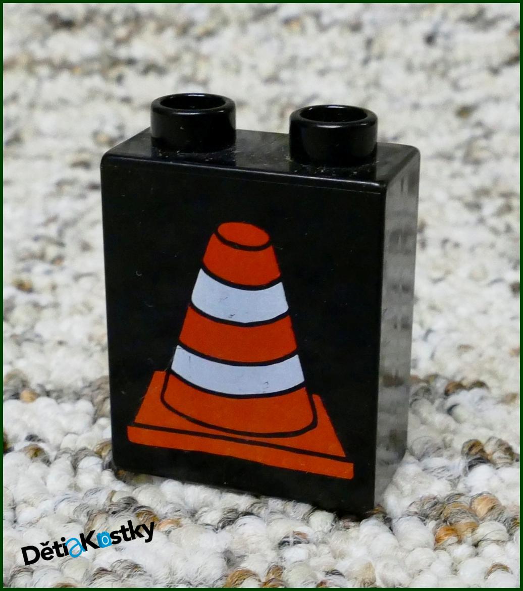 Lego® Duplo® Kostka 1x2x2 Černá - Kužel