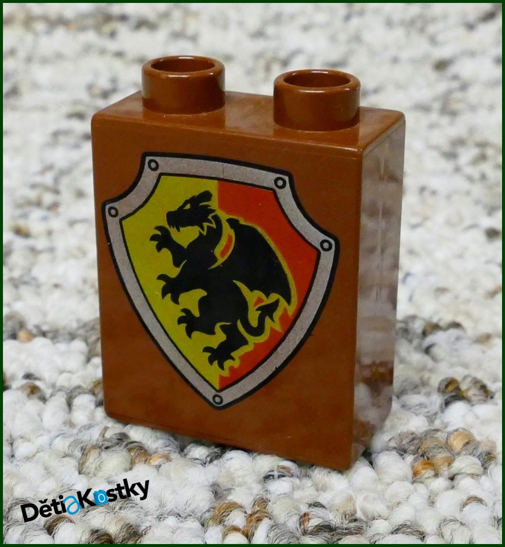Lego® Duplo® Kostka 1x2x2 Hnědá - Erb