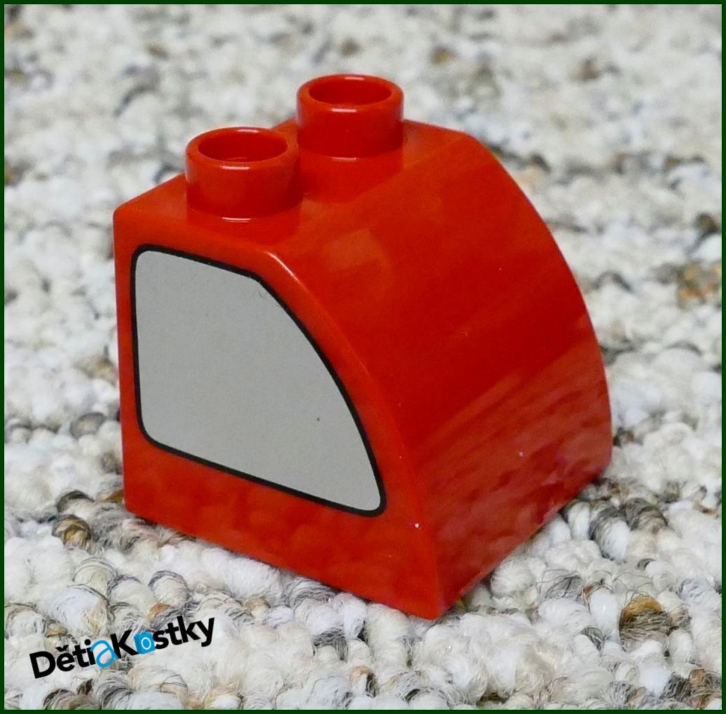 Lego® Duplo® Kostka 2x2 Zaoblená Červená - Okno Auta