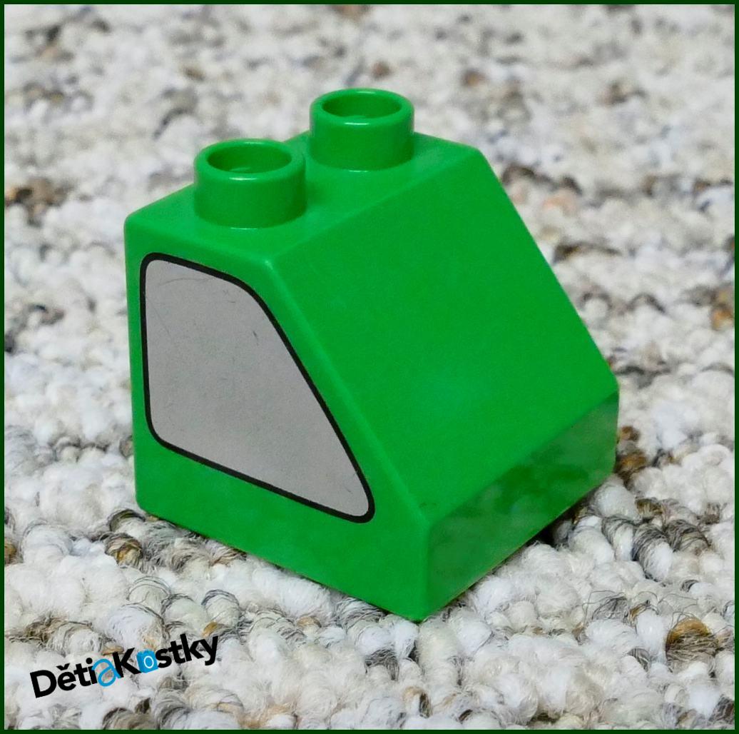 Lego® Duplo® Kostka 2x2 Zkosená Zelená - Okno Auta