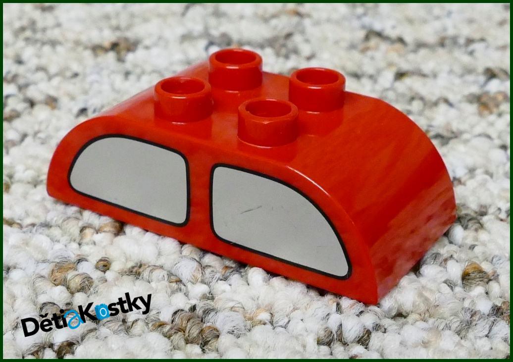 Lego® Duplo® Kostka 2x4 Zaoblená Červená - Dvojité Okna Auta