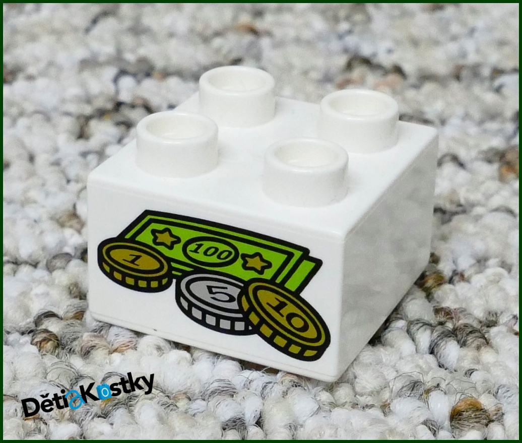 Lego® Duplo® Kostka 2x2 Bílá - Peníze