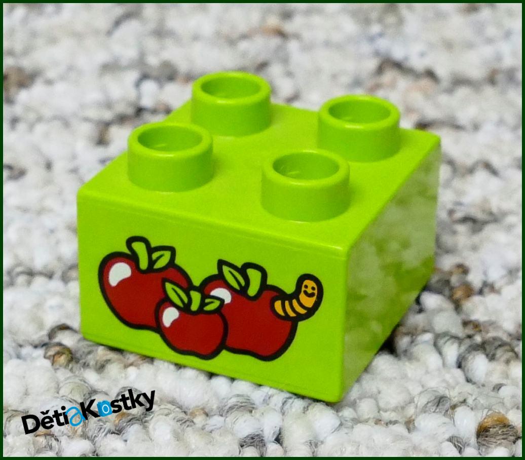 Lego® Duplo® Kostka 2x2 Limetka - Jablíčka a Červ