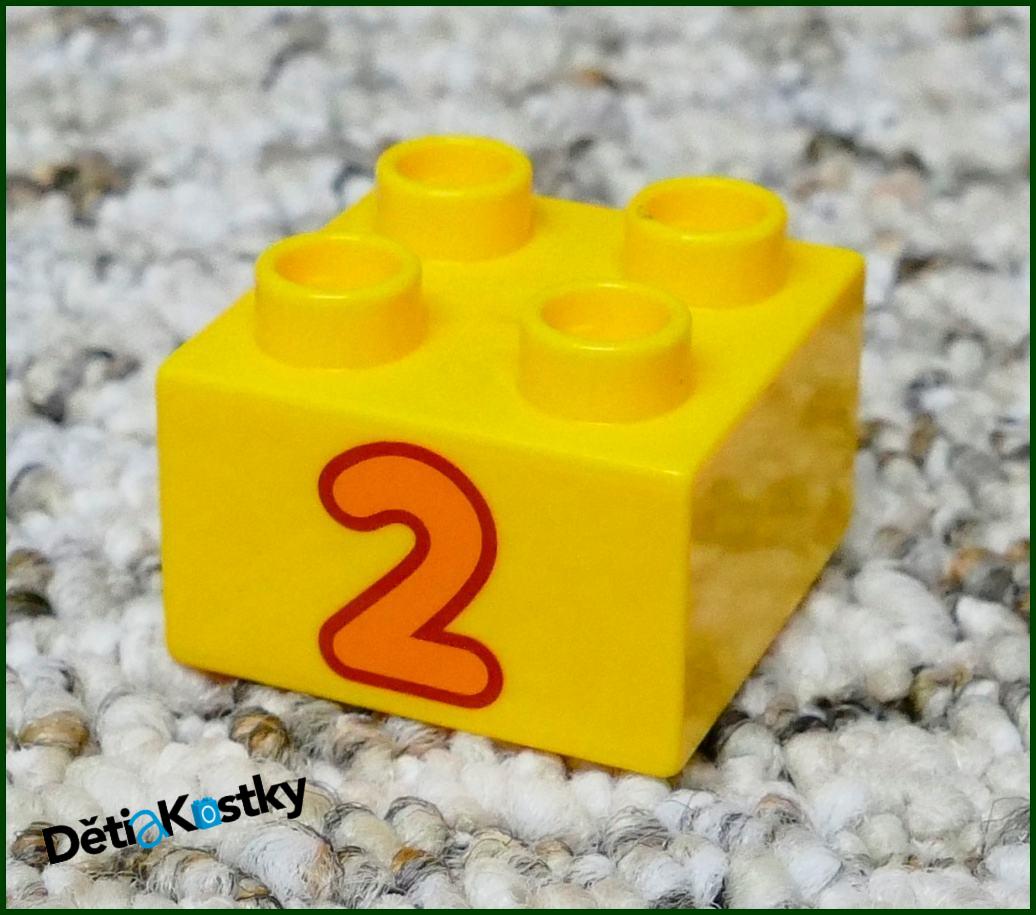 Lego® Duplo® Kostka 2x2 Žlutá - Oranžová Dvojka