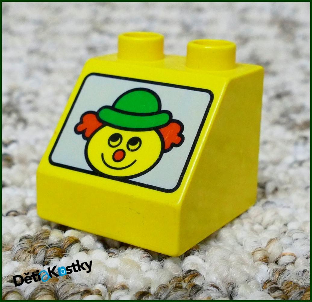Lego® Duplo® Kostka 2x2 Žlutá Zkosená - Šašek