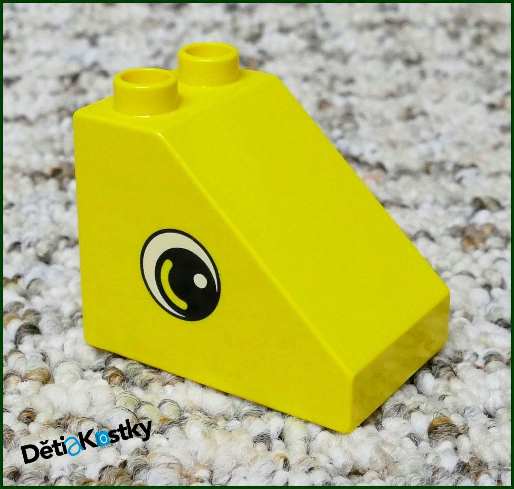 Lego® Duplo® Kostka 2x3 Zkosená Vysoká Žlutá - Obrázek Oko