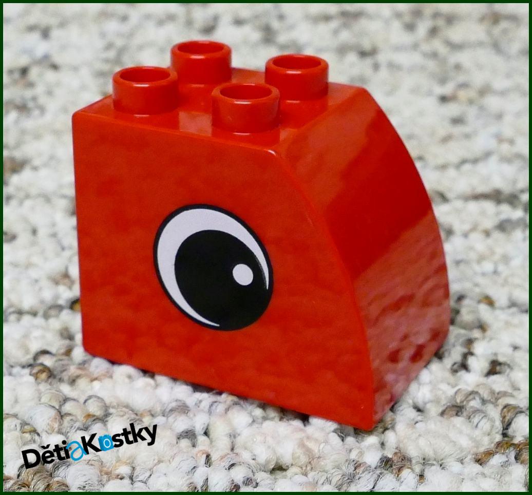 Lego® Duplo® Kostka 2x3 Zaoblená Vysoká Červená - Obrázek Oko