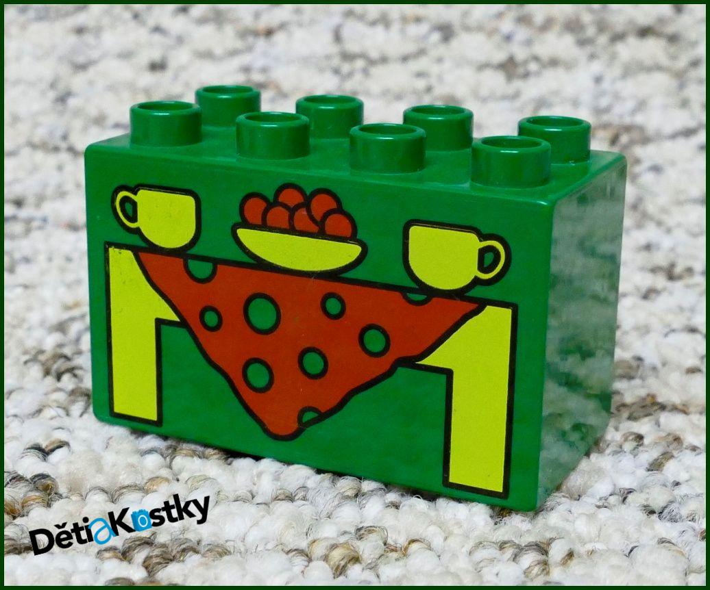 Lego® Duplo® Kostka 2x4x2 Zelená - Stůl s Pohoštěním