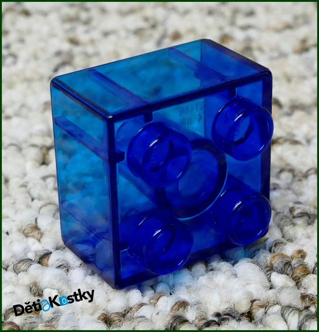 Lego® Duplo® Kostka 2x2 Průhledná Tmavě Modrá
