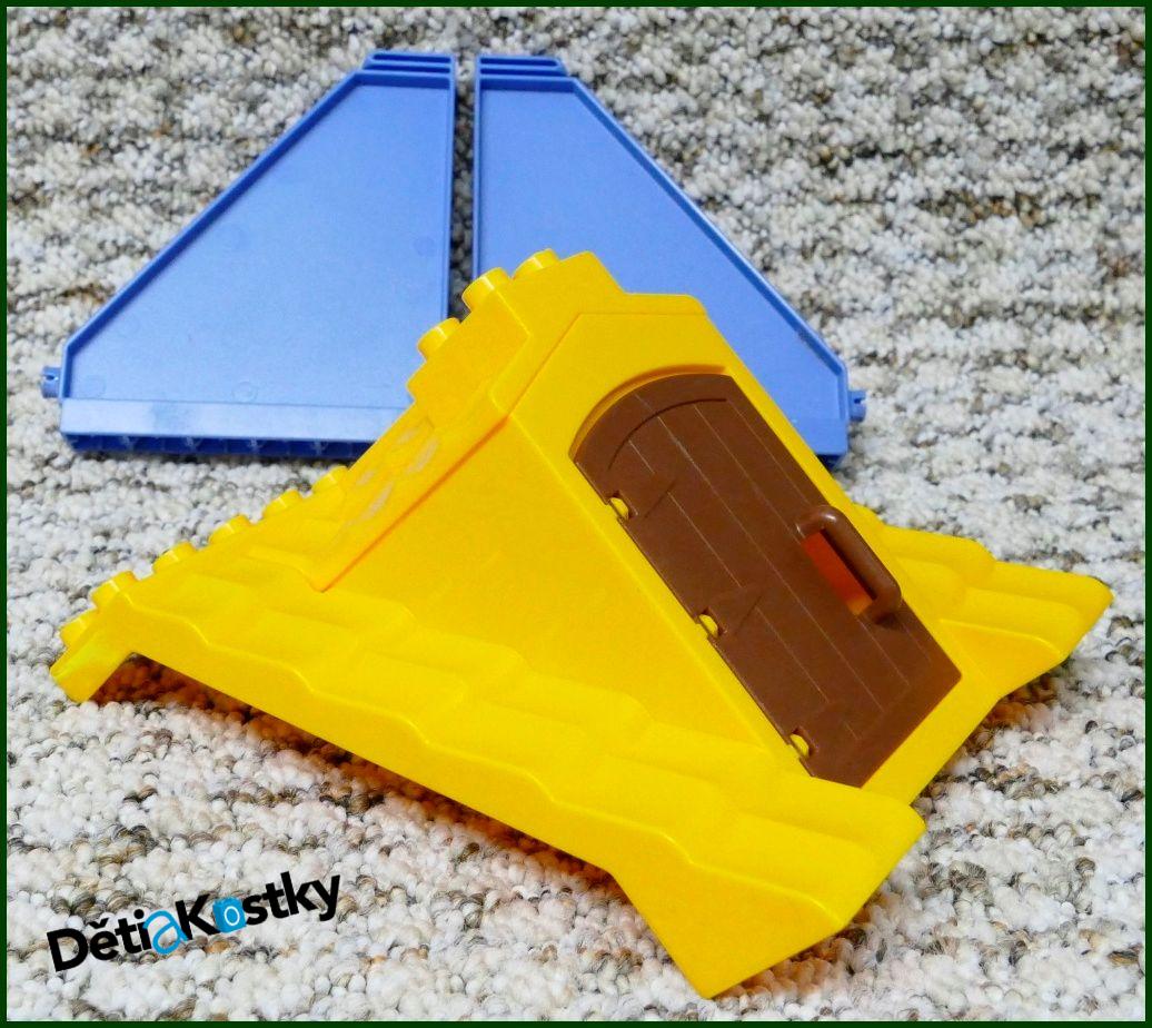 Lego® Duplo® Domeček - Žlutá Střecha, Modré Bočnice, Hnědé Dveře