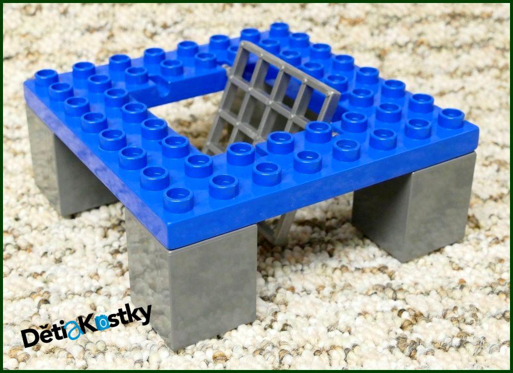 Lego® Duplo® Podložka/Deska 8x8 s Mříží Modrá (Šedá Mříž)