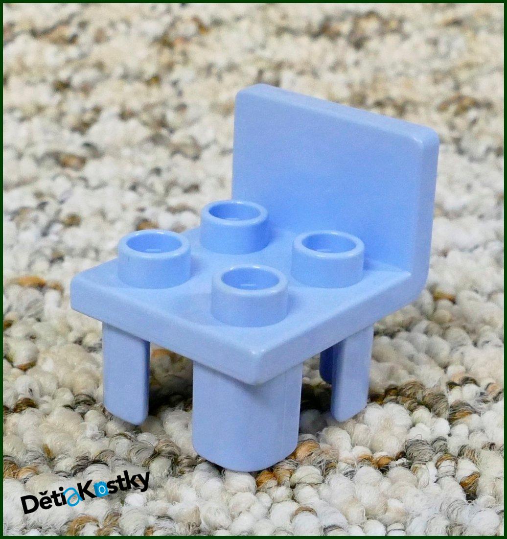 Lego® Duplo® Židlička Světle Modrá (Hranaté Opěradlo)