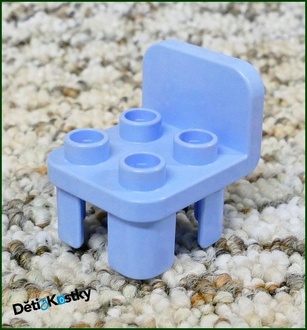 Lego® Duplo® Židlička Světle Modrá (Zaoblené Opěradlo)
