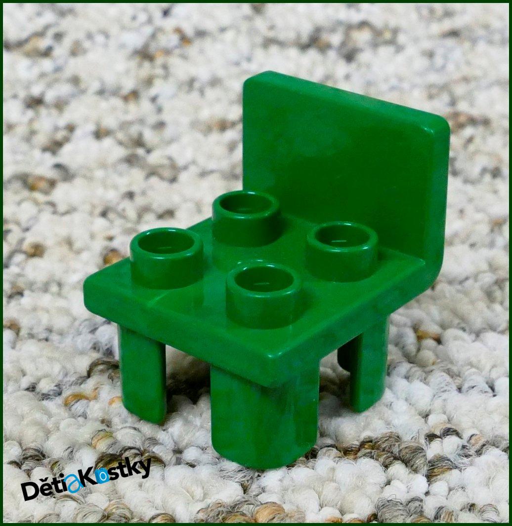 Lego® Duplo® Židlička Tmavě Zelená (Hranaté Opěradlo)