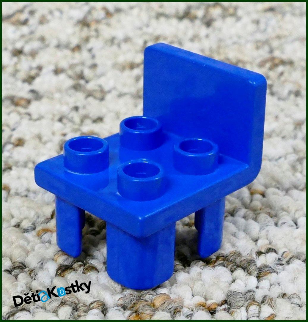 Lego® Duplo® Židlička Tmavě Modrá (Hranaté Opěradlo)