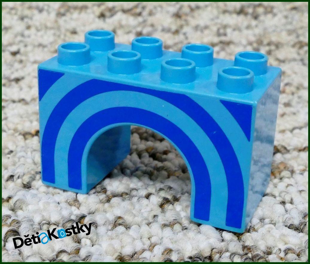 Lego® Duplo® Kostka Podstavec Mostu 2x4 Tyrkysová - Proužky (Podloubí)