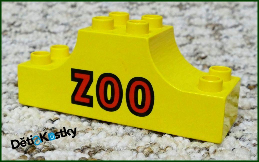 Lego® Duplo® Klenutá Kostka 2x6 Žlutá - Nápis Zoo