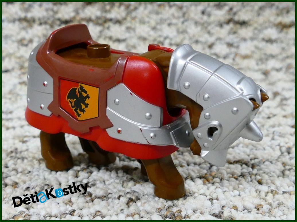 Lego® Duplo® Obrněný Kůň Hnědý - Červené Brnění