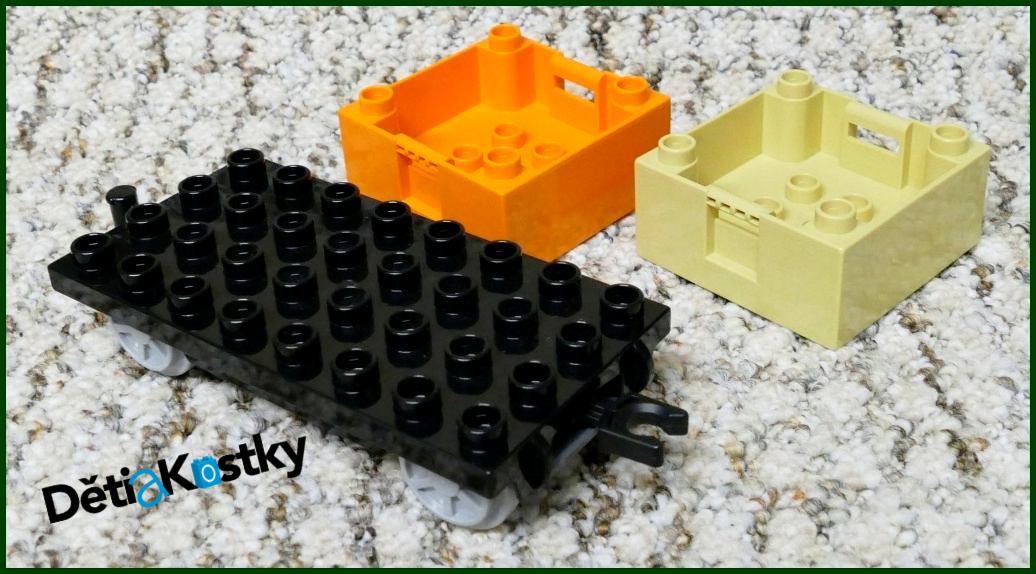 Lego® Duplo® Vagon - Nízké Korby - Oranžová/Béžová