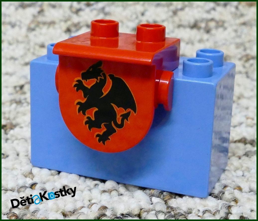 Lego® Duplo® Připínací Kostka (Erb) Červená - Drak