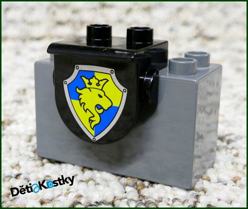Lego® Duplo® Připínací Kostka (Erb) Černá - Lev