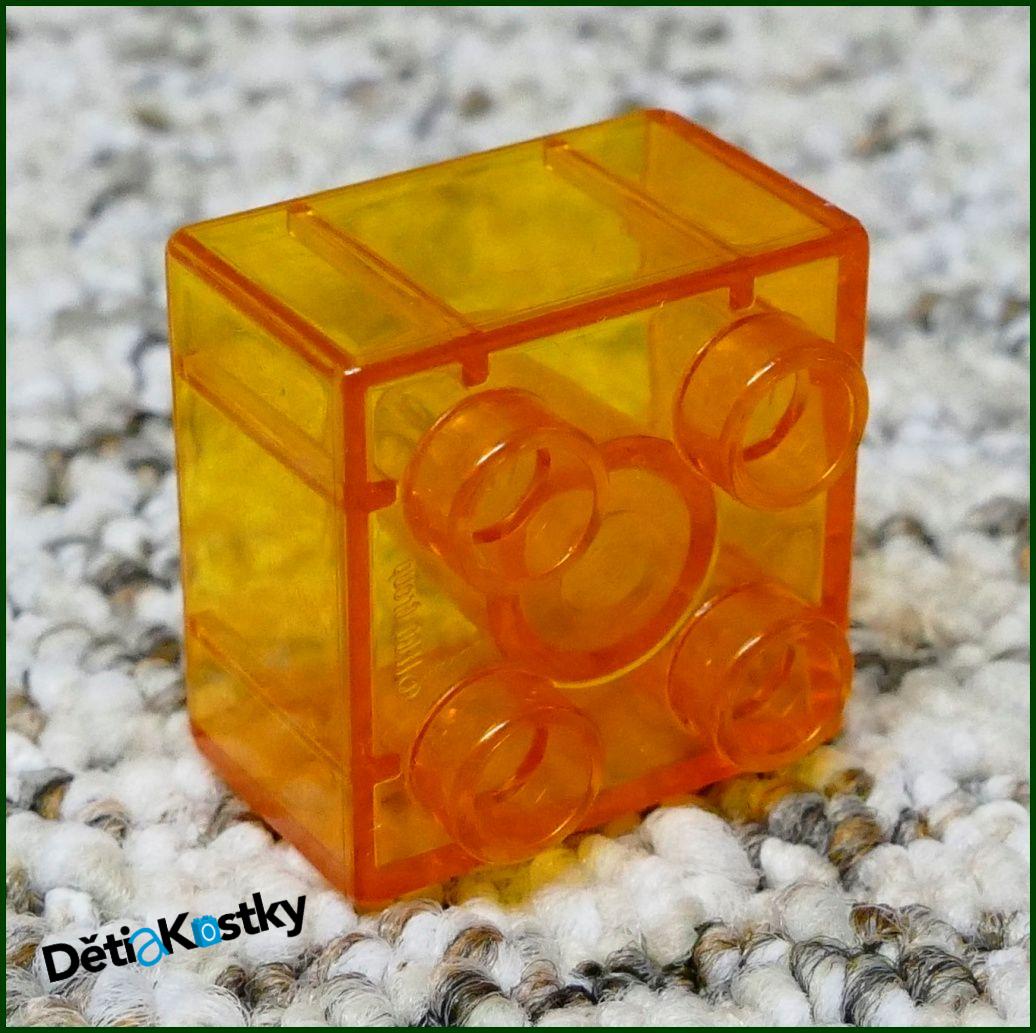 Lego® Duplo® Kostka 2x2 Průhledná Tmavě Oranžová