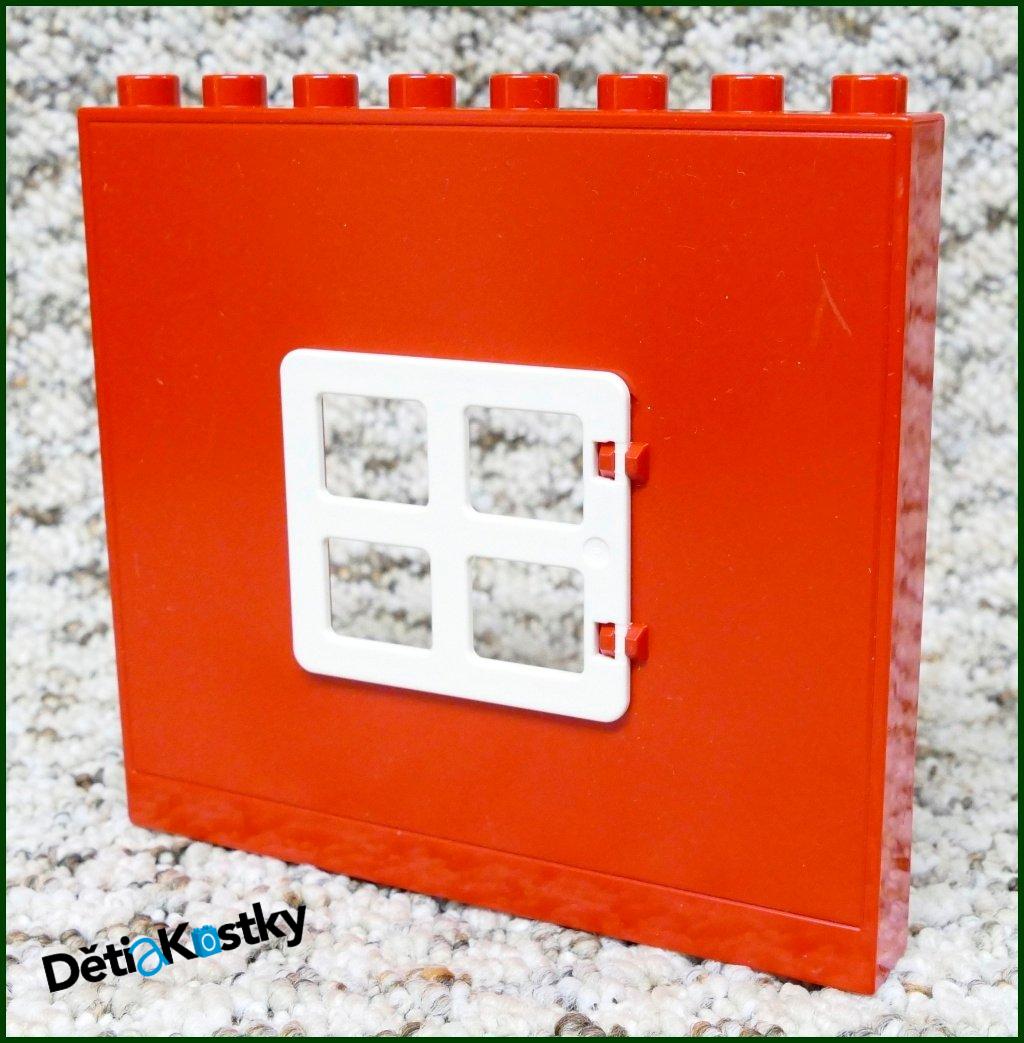 Lego® Duplo® Stěna domu červená s oknem krátká