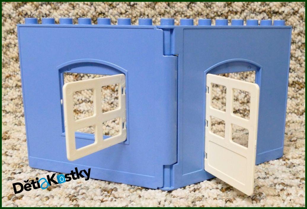 Lego® Duplo® Stěna Domu s Dveřmi a Oknem Modrá