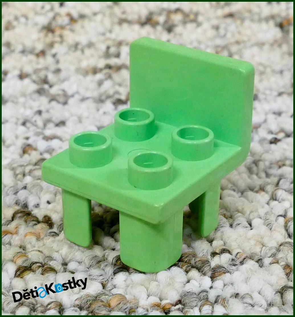 Lego® Duplo® Židlička Světle Zelená (Hranaté Opěradlo)